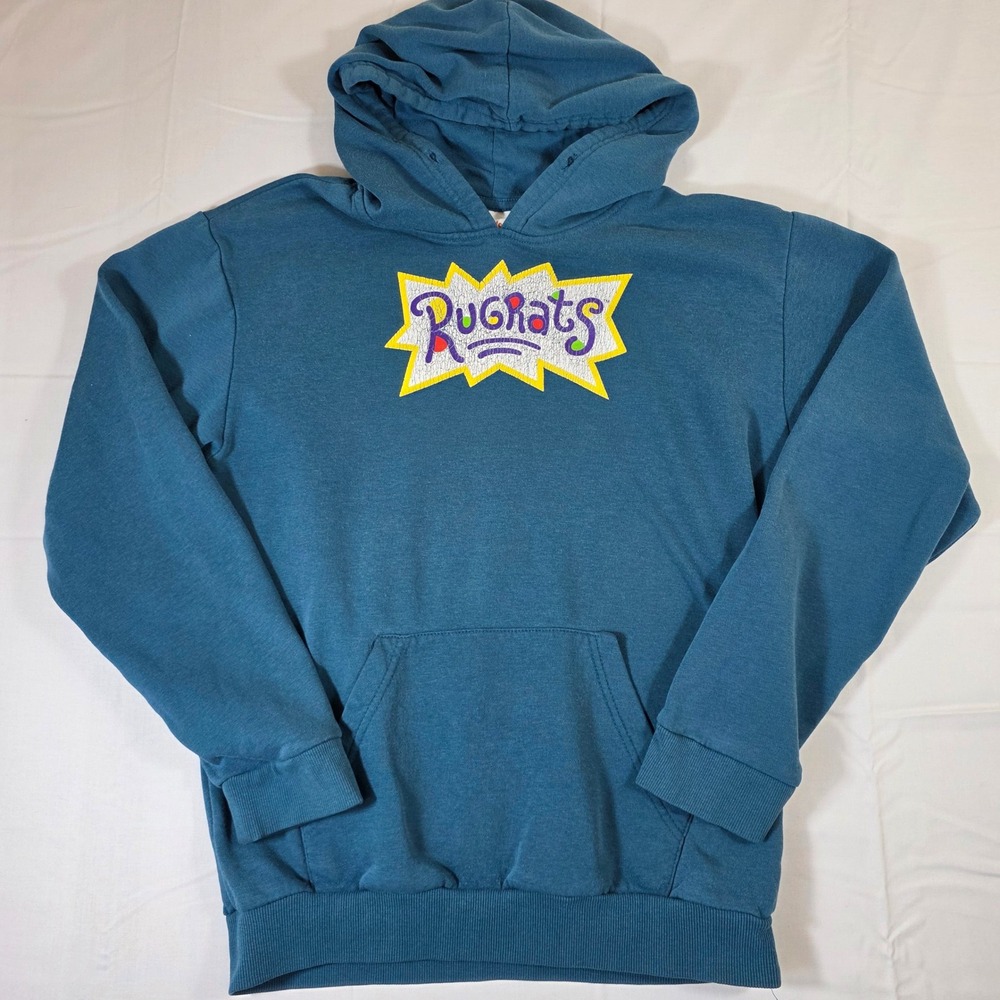 Nickelodeon Rugrats Graphic Hoodie Teal Blue Tommy Chuckie Small 90s Cartoon